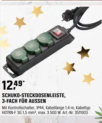 OBI SCHUKO-STECKDOSENLEISTE, 3-FACH FÜR AUSSEN Angebot