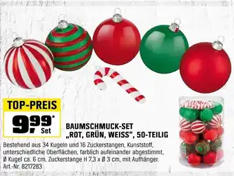 OBI BAUMSCHMUCK-SET Set ,,ROT, GRÜN, WEISS", 50-TEILIG Angebot