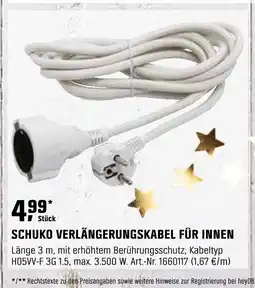 OBI SCHUKO VERLÄNGERUNGSKABEL FÜR INNEN Angebot