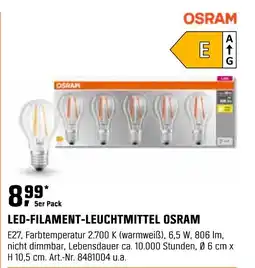 OBI LED-FILAMENT-LEUCHTMITTEL OSRAM Angebot