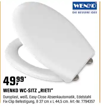 OBI WENKO WC-SITZ „,RIETI" Angebot