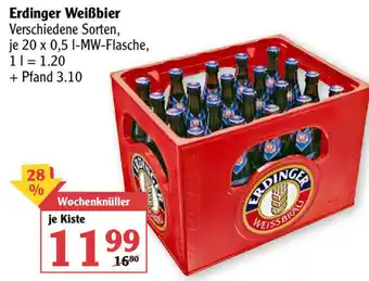 Globus Erdinger Weißbier 20x0,5L Angebot