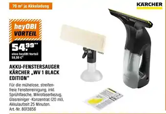 OBI AKKU-FENSTERSAUGER KÄRCHER,,WV 1 BLACK EDITION" Angebot