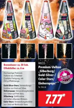 Lidl WECO Premium-Vulkan „Silberberg/ Gold-Silver/Color-Stars/ Einhornpups" Angebot