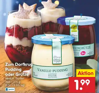 Netto Marken-Discount Zum Dorfkrug Pudding oder Grütze Angebot