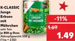 Kaufland K-CLASSIC Junge Erbsen mit Möhrchen Angebot