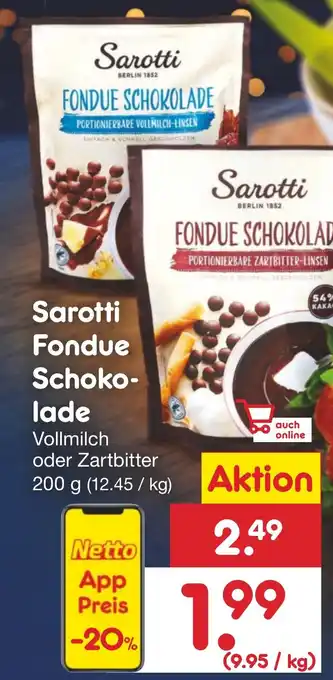 Netto Marken-Discount Sarotti Fondue Schokolade Angebot