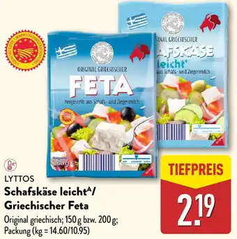 Aldi Nord LYTTOS Schafskäse leicht/Griechischer Feta Angebot