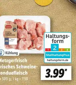 Lidl Metzgerfrisch frisches schweinefonduefleisch Angebot