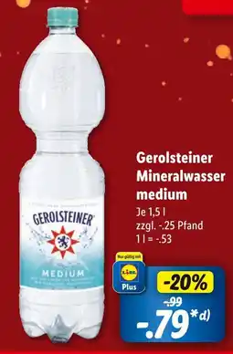 Lidl Gerolsteiner mineralwasser Angebot