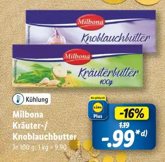 Lidl Milbona kräuter-/knoblauchbutter Angebot