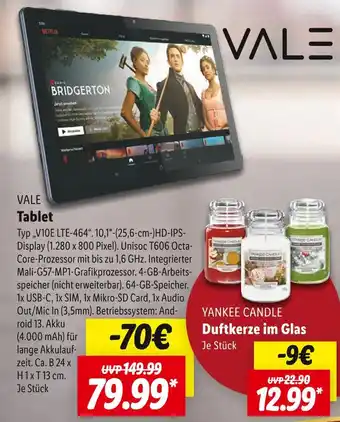 Lidl Vale tablet Angebot