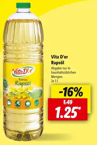 Lidl Vita d’or rapsöl Angebot