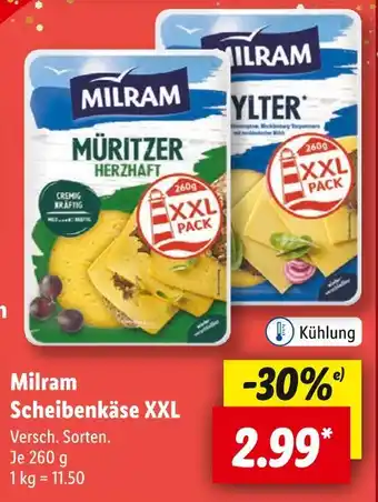 Lidl Milram scheibenkäse xxl Angebot