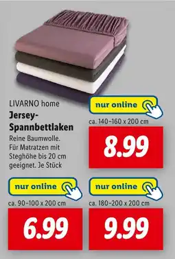 Lidl Livarno home jersey-spannbettlaken Angebot