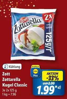 Lidl Zott zottarella kugel classic Angebot