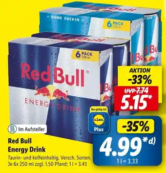 Lidl Red bull energy drink Angebot