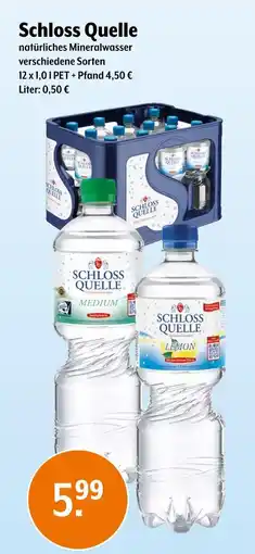 Trink und Spare Schloss quelle natürliches mineralwasser Angebot