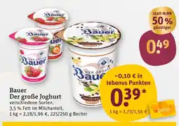 tegut Bauer der große joghurt Angebot