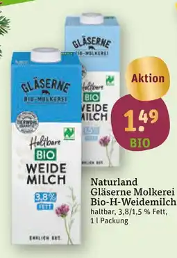 tegut Naturland, gläserne molkerei bio-h-weidemilch Angebot