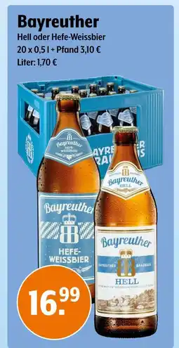 Trink und Spare Bayreuther hell oder hefe-weissbier Angebot