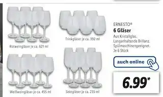 Lidl Ernesto 6 gläser Angebot