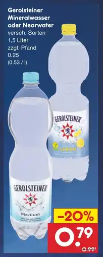 Netto Marken-Discount Gerolsteiner Mineralwasser oder Nearwater Angebot