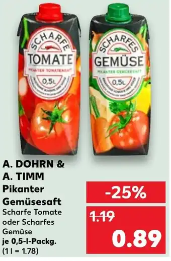 Kaufland A. DOHRN & A. TIMM Pikanter Gemüsesaft Angebot