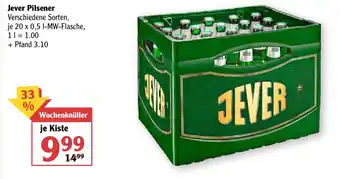 Globus Jever Pilsener 20x0,5L Angebot