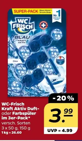 NETTO WC-Frisch Kraft Aktiv Duft- oder Farbspüler im 3er-Pack Angebot