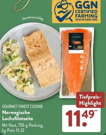 Aldi Süd GOURMET FINEST CUISINE Norwegische Lachsfiletseite Angebot