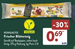 Aldi Süd WONNEMEYER Frischer Blätterteig Angebot