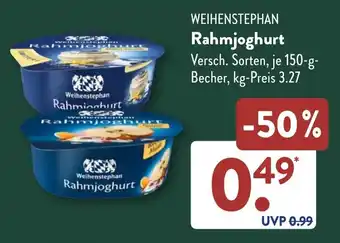 Aldi Süd WEIHENSTEPHAN Rahmjoghurt Angebot