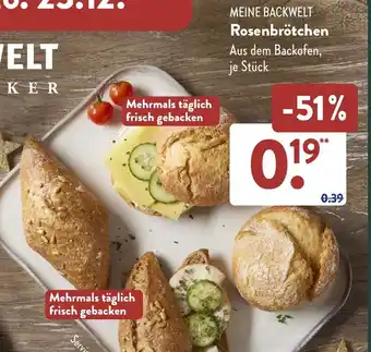 Aldi Süd MEINE BACKWELT Rosenbrötchen Angebot