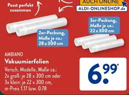 Aldi Süd AMBIANO Vakuumierfolien Angebot