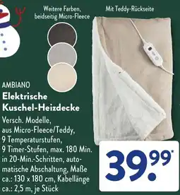 Aldi Süd AMBIANO Elektrische Kuschel-Heizdecke Angebot