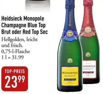 Galeria Markthalle Heidsieck Monopole Champagne Blue Top Brut oder Red Top Sec Angebot