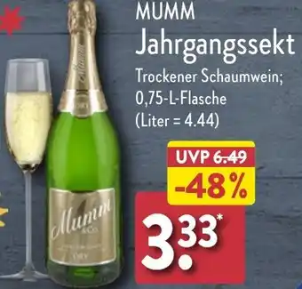 Aldi Nord MUMM Jahrgangssekt Angebot