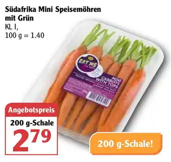 Globus Südafrika Mini Speisemöhren mit Grün 200g Angebot