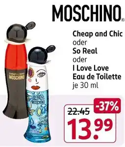 Rossmann MOSCHINO Cheap and Chic oder So Real oder I Love Love Eau de Toilette Angebot