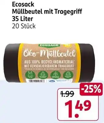 Rossmann Ecosack Müllbeutel mit Tragegriff Angebot