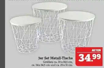 Marktkauf 3er Set Metall-Tische Angebot