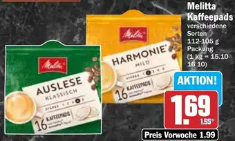 Hit Melitta Kaffeepads Angebot