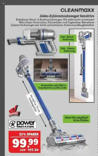 Marktkauf Akku-Zyklonstaubsauger Sensitive Angebot