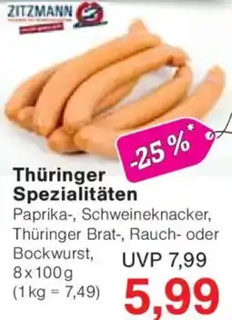 Jawoll ZITZMANN Thüringer Spezialitäten Angebot