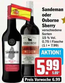 Hit Sandeman oder Osborne Sherry Angebot