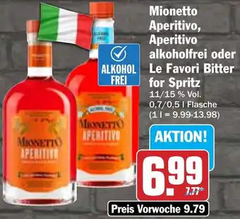 Hit Mionetto Aperitivo, Aperitivo alkoholfrei oder Le Favori Bitter for Spritz Angebot