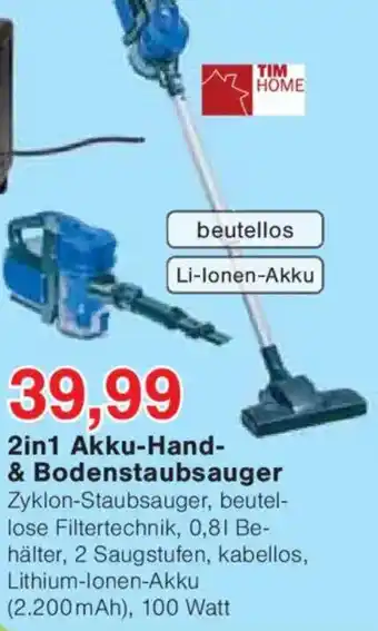 Jawoll TIM HOME 2in1 Akku-Hand & Bodenstaubsauger Angebot