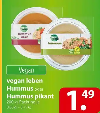 Famila Nord Ost Vegan leben hummus oder hummus pikant Angebot