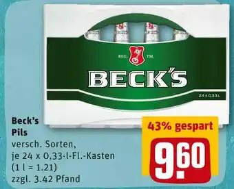 REWE Beck’s pils Angebot